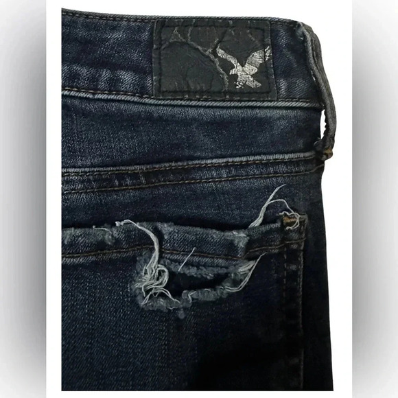 American Eagle Outfitters 360 super stretch distressed jeggings Sz 2 short #003 - Picture 4 of 4